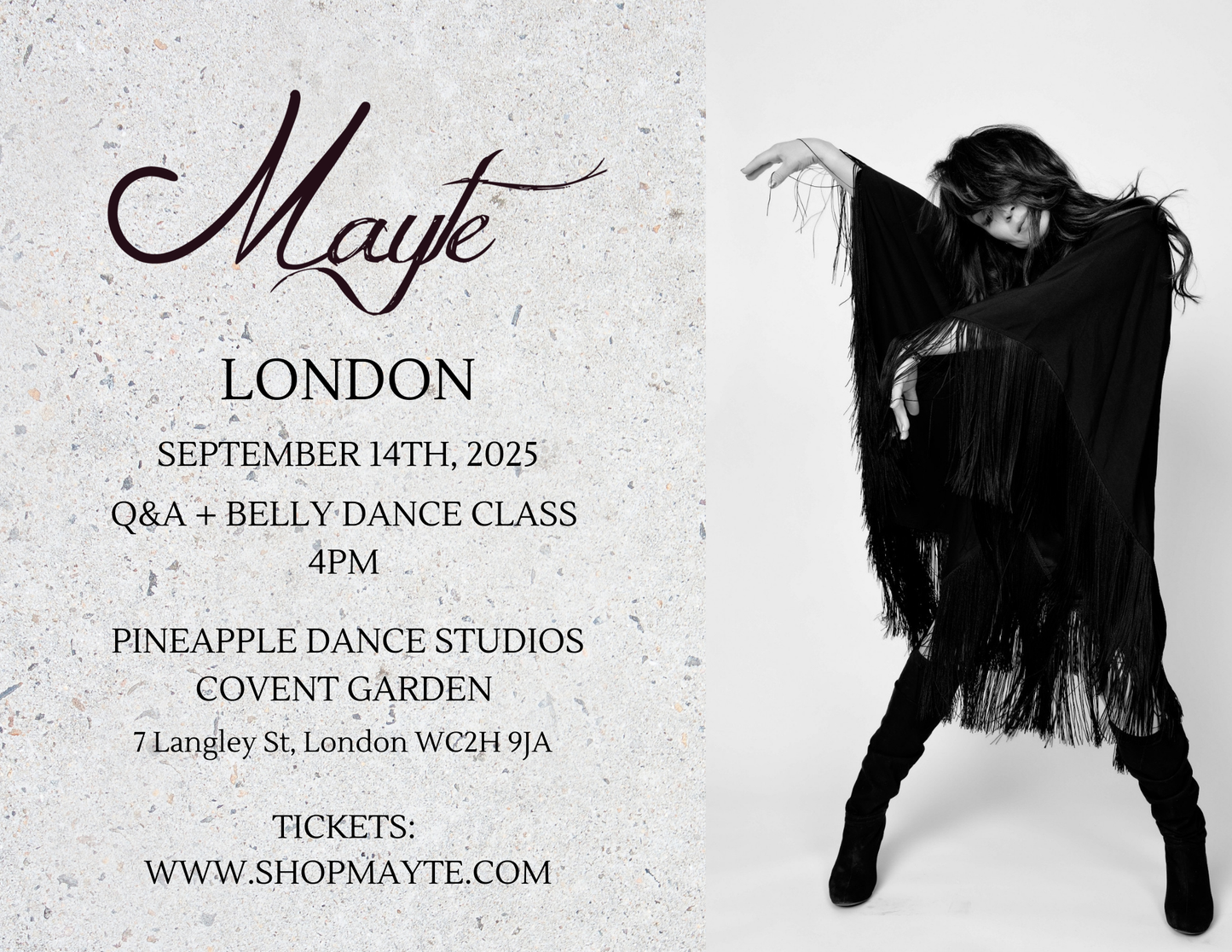 *NEW!! LONDON, UK!! CLASS/Q&A WITH MAYTE - SEPTEMBER 14TH, 2025