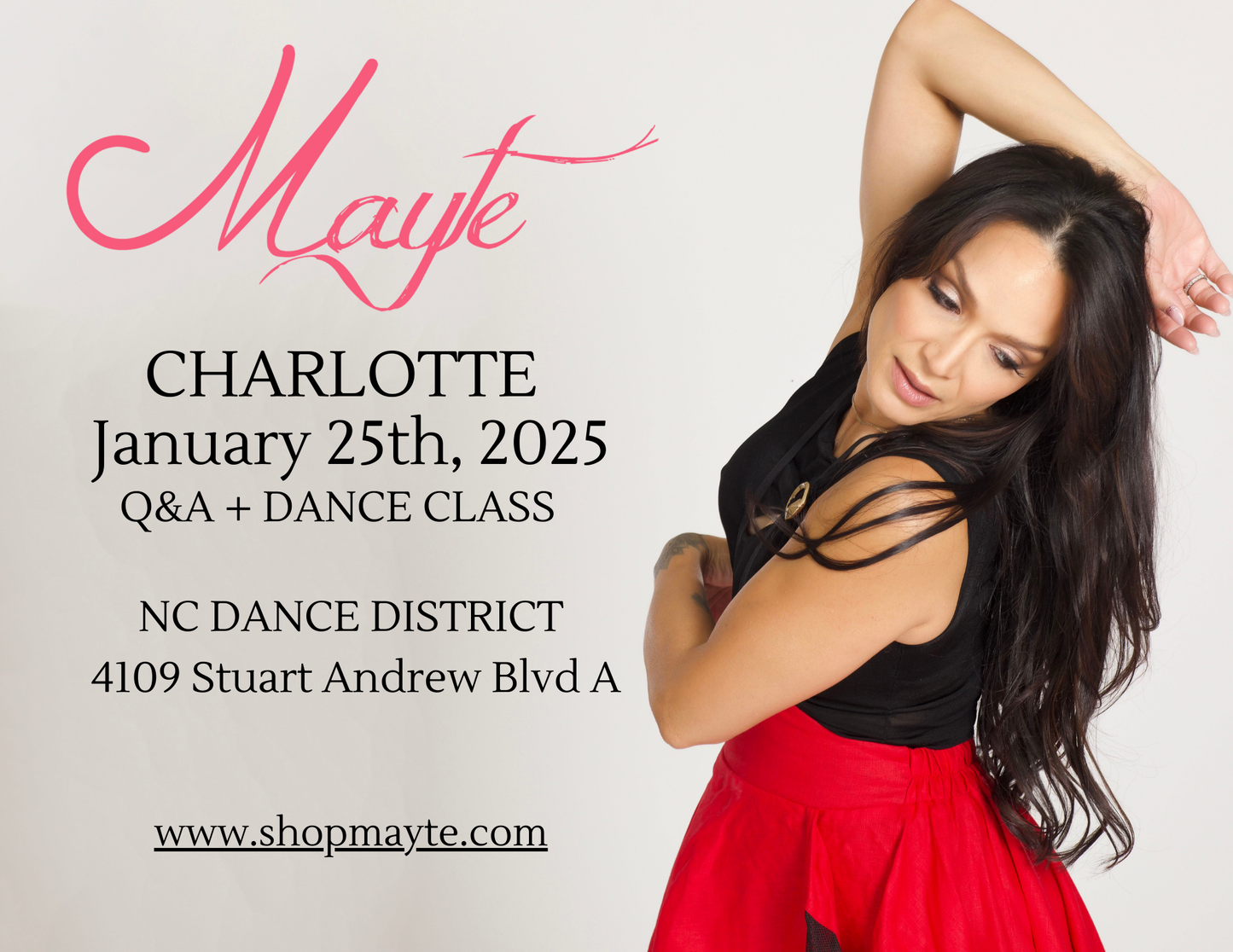 NEW DATE *NORTH CAROLINA! CLASS/Q&A WITH MAYTE -JANUARY 25, 2025  Q&A/CLASS ONLY OPTIONS AVAILABLE!