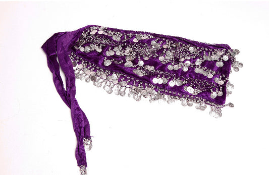 Purple and Silver coin plus hip scarf